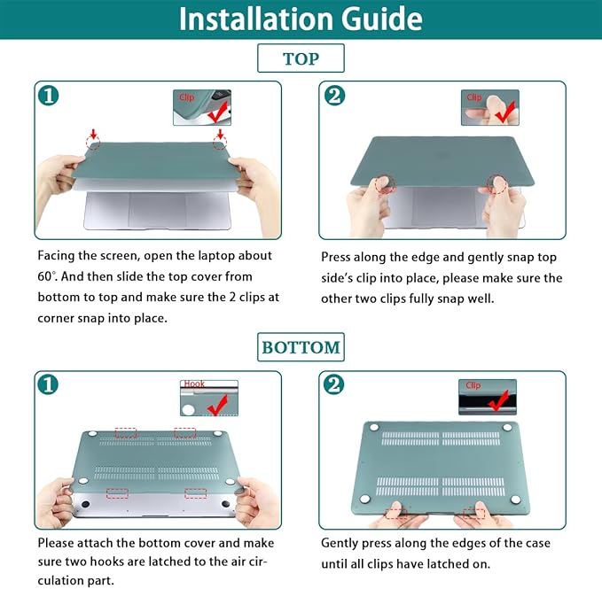 Teryeefi MacBook Pro 13 Inch Case, Hard Shell, Keyboard Cover, Screen Protector, A2338 A2251 A2289 A2159 A1989 A1706, Landscape