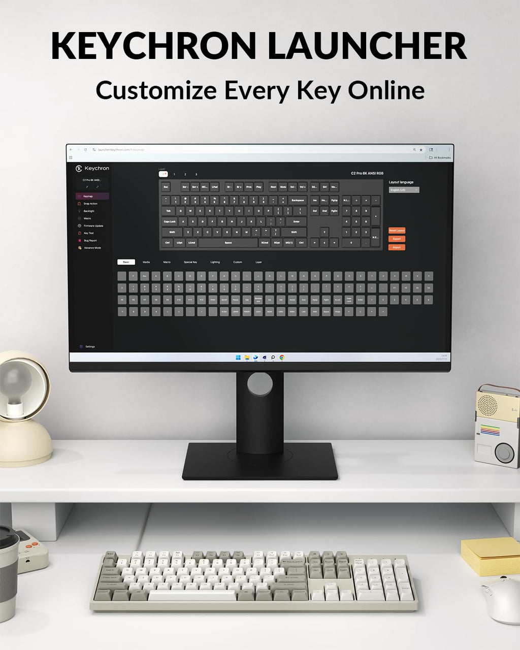 Keychron C2 Pro Wired Mechanical Keyboard with 8K Hz Polling Rate, Full Size Custom RGB Backlit Hot-Swappable, Non-Shine Through PBT Keycaps Compatible with Mac Windows Linux