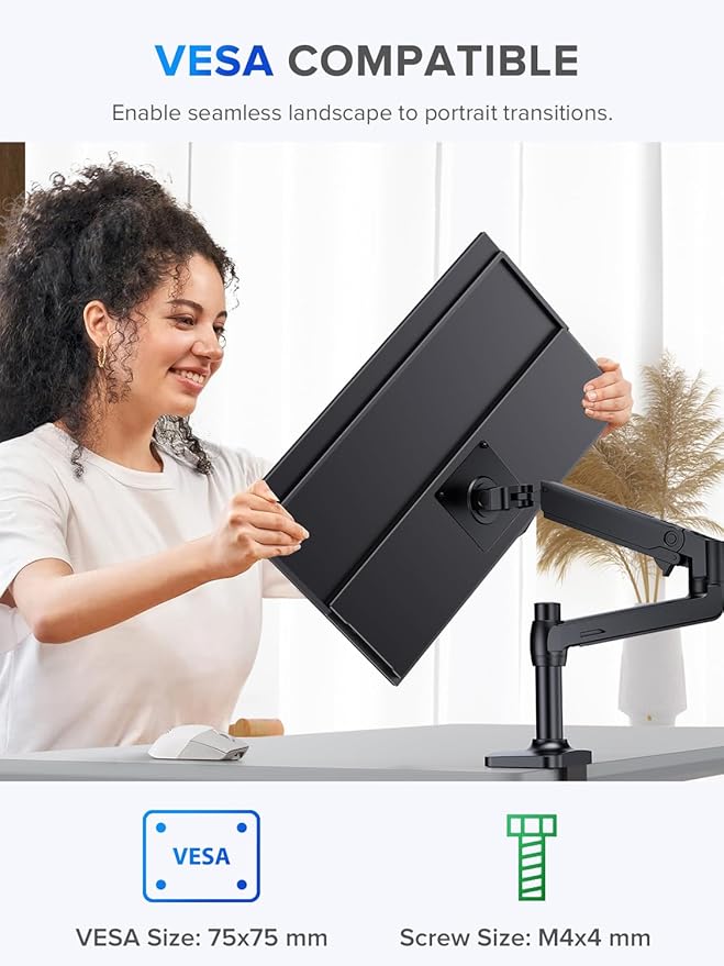 UPERFECT 22" QLED 2K Portable Monitor w/VESA & 180° Adjustable Stand, 2560×1440 QHD FreeSync IPS HDR Gaming Display, USB-C HDMI Travel Second Monitor for Laptop, Switch, Phone
