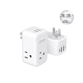 TROND Multi Plug Outlet Extender 2 Pack with 3 Way Outlet Splitter and USB