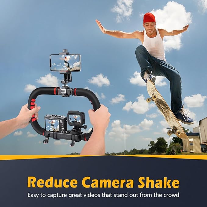 Zeadio Handheld Stabilizer, Versatile Grip Rig with Carrying Case, Compatible with All Smartphones and Action Cameras