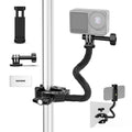 NEEWER Action Camera Mount Kit with Super Clamp, Soft Tube, Action Camera Adapter, Adjustable Holder for Flat/Round Surfaces, Compatible with GoPro Insta360 DJI Smartphone GP-26