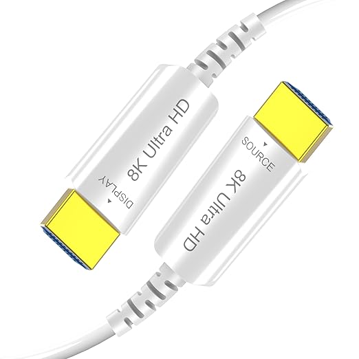 8K Fiber Optic HDMI Cable 23 FT, 8K@60Hz 4K@240Hz, Thin Extra Long HDMI Cable 48Gbps Ultra High Speed, Dynamic HDR, eARC, HDCP 2.2&2.3, 3D, Compatible for PS4/5/Xbox/TV/Laptop/Monitor