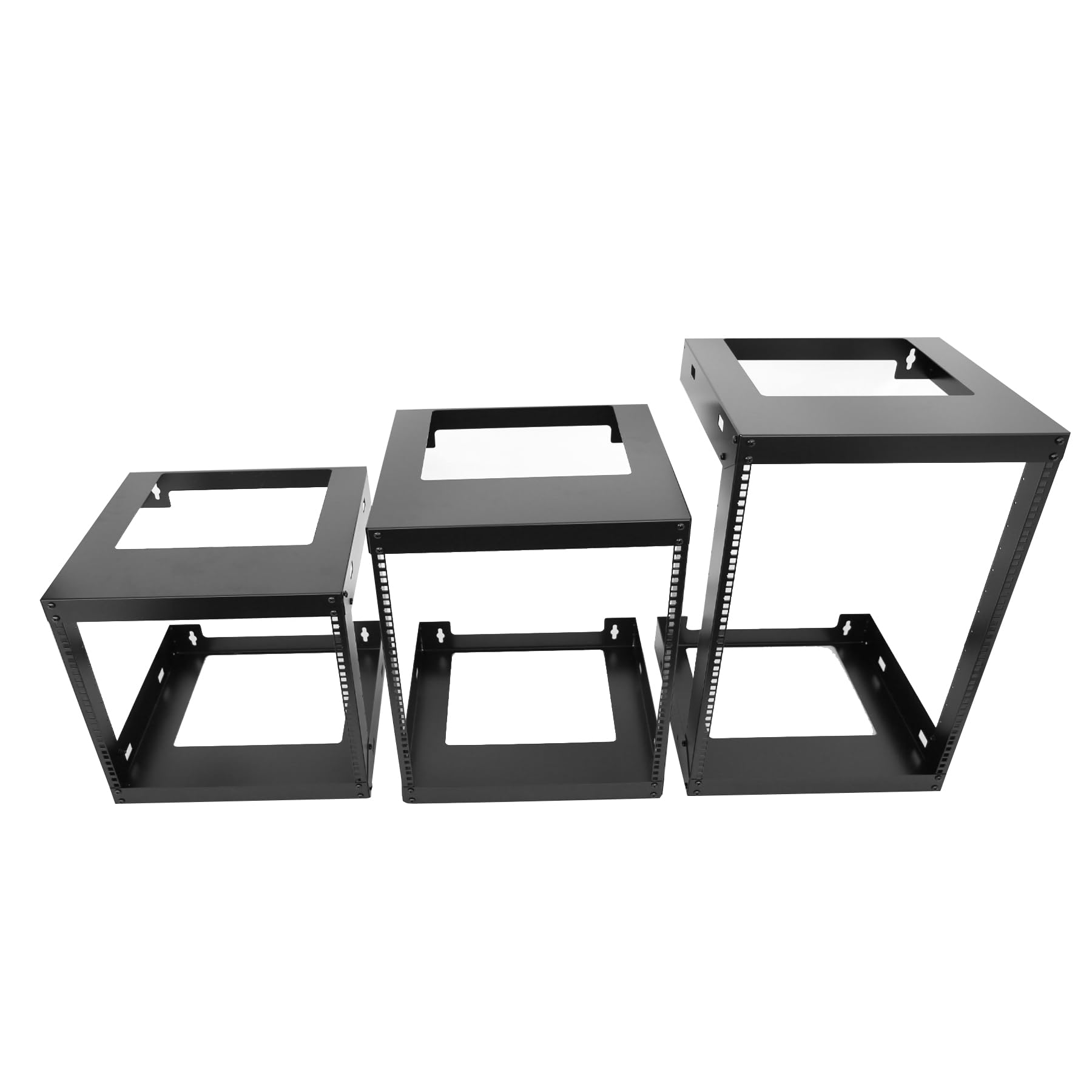 GlobalRack 12U Wall Mount Open Frame, 18" Depth, w/ 2X 1U Shelves