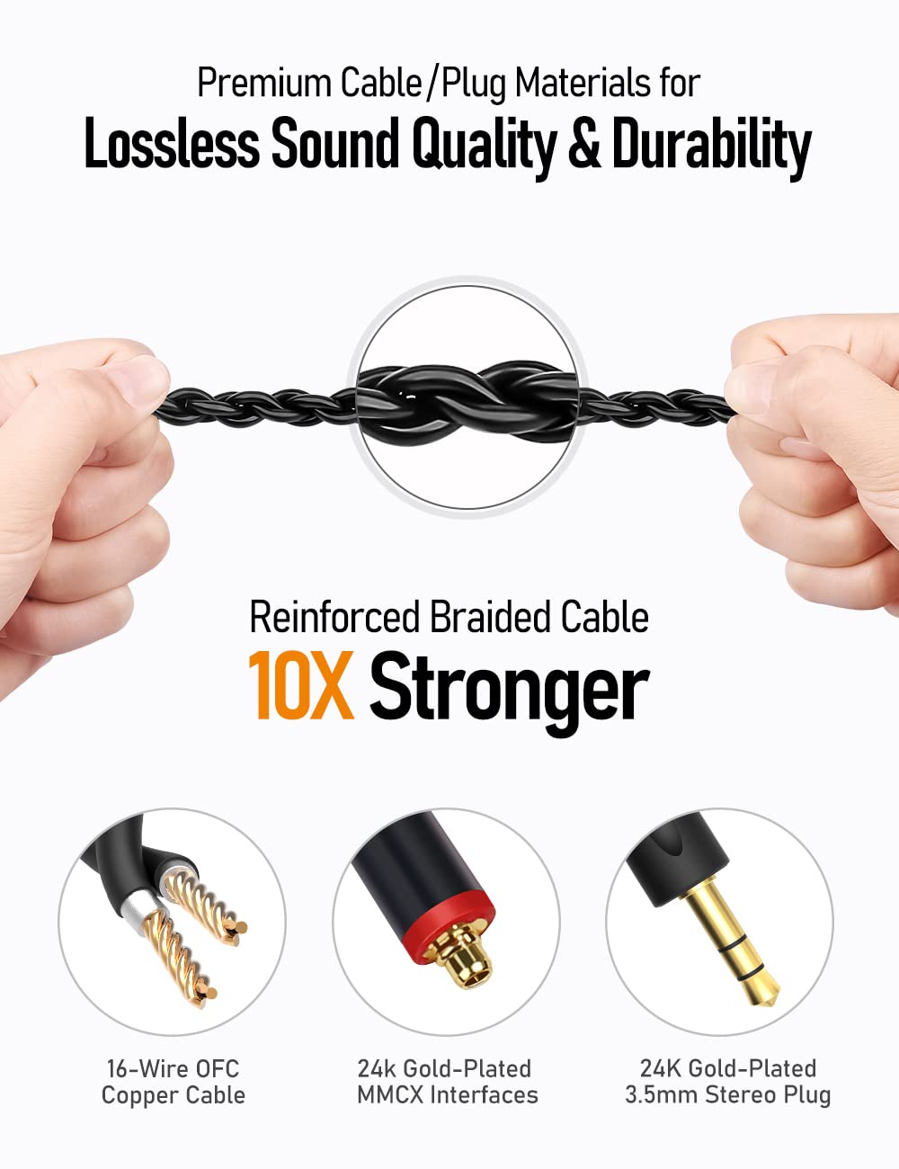 Audiovance Vibes 201 HiFi Wired Earbuds, 3.5mm in-Ear Headphones