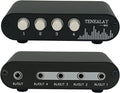 4 in 1 Out / 1 in 4 Out AUX 3.5mm Stereo Audio Input Signal Source Switcher, 4-Way Switch Selector Splitter Box M41