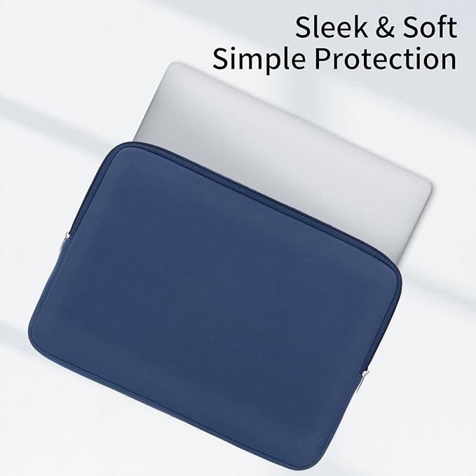 RAINYEAR 11-11.6 Inch Laptop Sleeve Case Soft Lining Carrying Bag Padded Cover Compatible with 11.6" MacBook Air for 11" Notebook Computer Tablet Chromebook (Navy Blue, Upgraded Version)