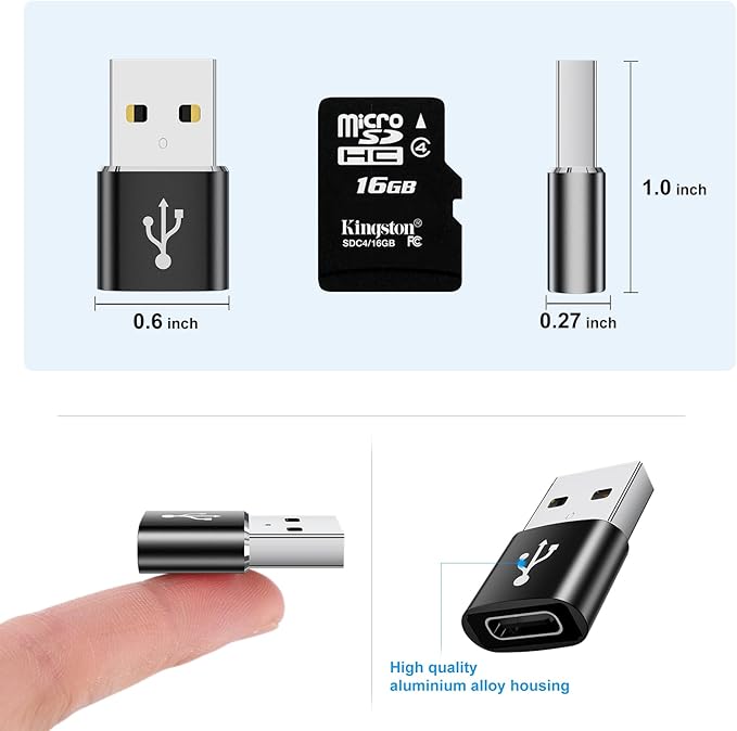 USB A to USB C Adapter 20 Pack,USB to USBC Adapter,USBA Male OTG Adapters,Type C Female Converter for iPhone,iPad,MacBook,Samsung Galaxy,Black