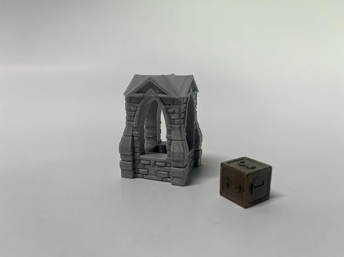 Paintable Tabletop Miniature Little Town Building Terrains Compatible with RPG War Games - 18mm Scale Dioramas Building Set Scenery with Medieval Architecture Style by HAUTICO (HVillageHouses7-1)