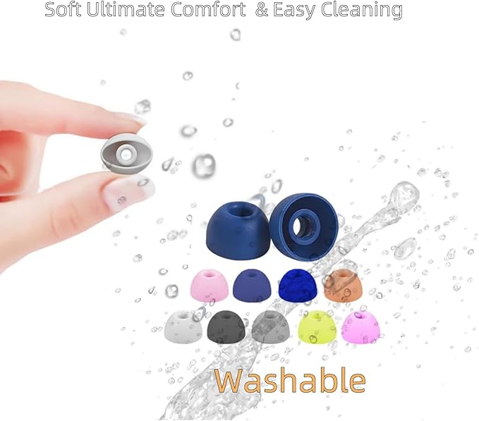 Replacement Ear Tips for Beats Fit Pro, Beats Studio Buds+, Beats Studio Buds, Beats Solo Buds Silicone Earbuds Washable Noise Isolation, Fit in The Charging Case, 6 Pairs S/M/L (Tidal Blue)