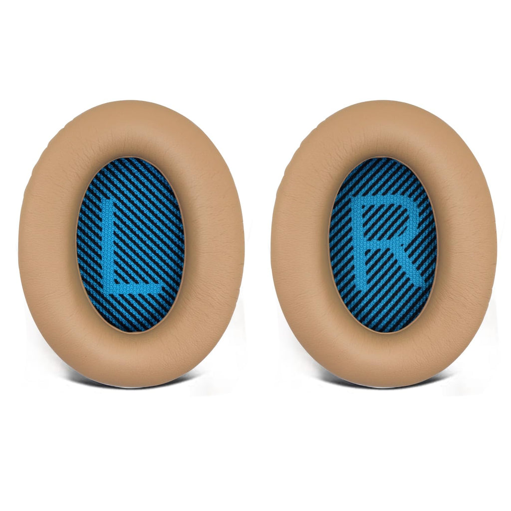 Replacement Ear Pads for Bose QuietComfort 15(qc15/QC15), Headphone Ear Covers, High Density Memory Cotton, Soft Leather, Adaptive Noise Isolation Headphones Pads Cushions-Khaki