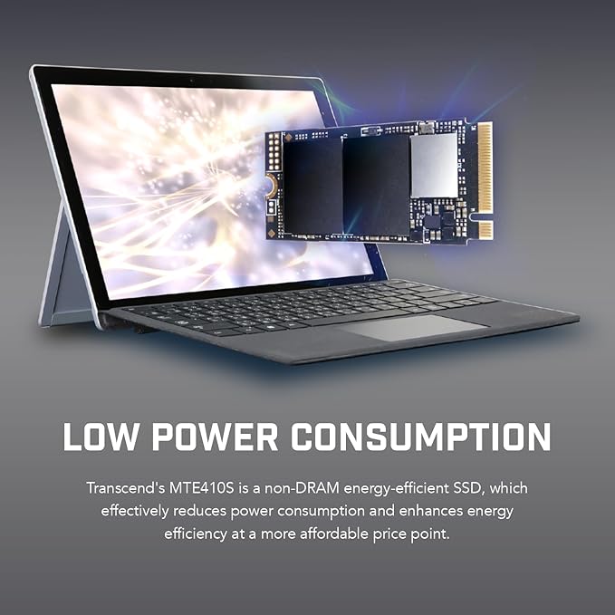 Transcend 1TB M.2 2242 SSD, Up to 5000MB/s, PCIe Gen4x4 NVMe 3D TLC, for Ultra-Thin Laptops, Lenovo ThinkPad, Yoga Gen 6, ASUS ExpertBook, ZenBook, Mini PC, DRAM-Less Design for Low Power Consumption