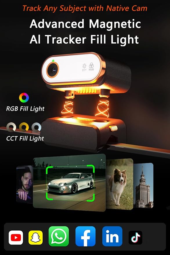 Hohem iSteady M7 Gimbal Stabilizer for Smartphone, Magnetic AI Tracker Fill Light, Detachable Touchscreen Remote Controller, Built-in Extension Rod, 500g Payload Gimbal Stabilizer for iPhone Android