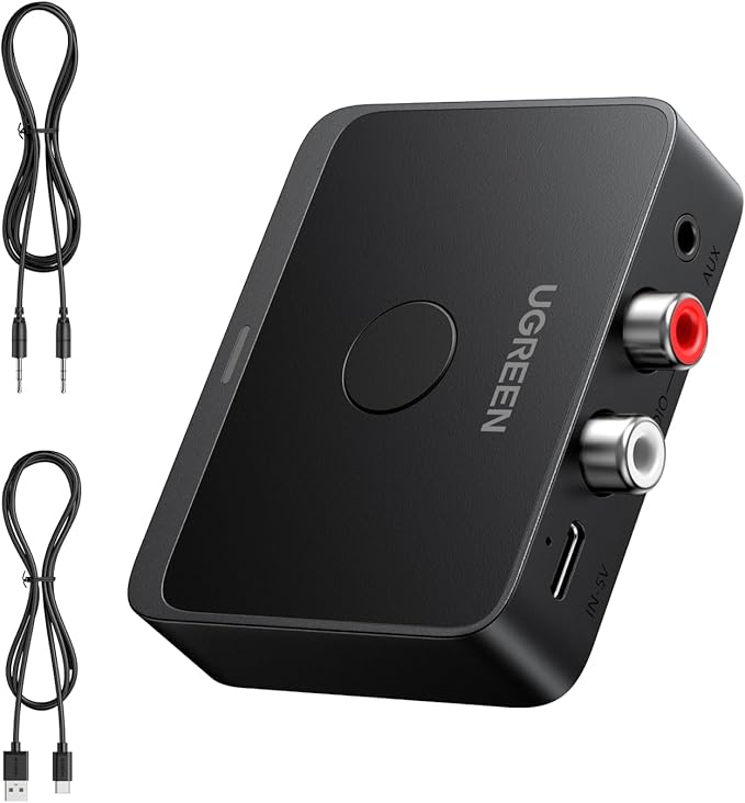 UGREEN Bluetooth 6.0 Receiver with LDAC, Hi-Res Wireless Audio Adapter with Low Latency, for Old Stereo/Speakers/Wired Speakers/Home Audio Music Streaming Stereo System