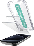 Smartish® iPhone 16e Screen Protectors - Tuff Sheet - 2-Pack Tempered Glass Easy Install Frame [Scratch Resistant] Case-Friendly For Apple iPhone 16e / 14/13 / 13 Pro - Clear 2-Pack