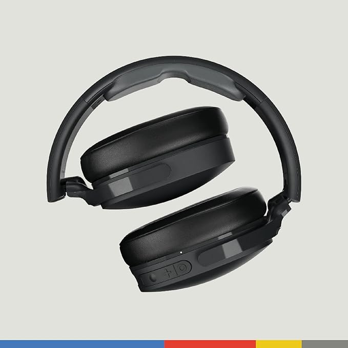 Skullcandy Hesh ANC Wireless Over-Ear Bluetooth Headphones with Charging Cable, Active Noise Cancelling, Up to 22 Hrs Battery, Foldable Lightweight Design, Microphone for iPhone Android - True Black