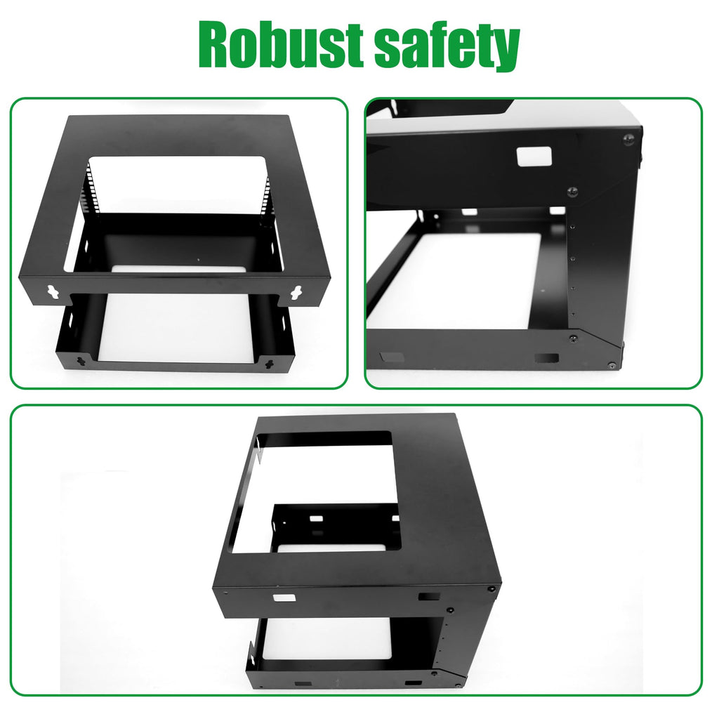GlobalRack 15U Wall Mount Open Frame, 18" Depth, w/ 2X 1U Shelves
