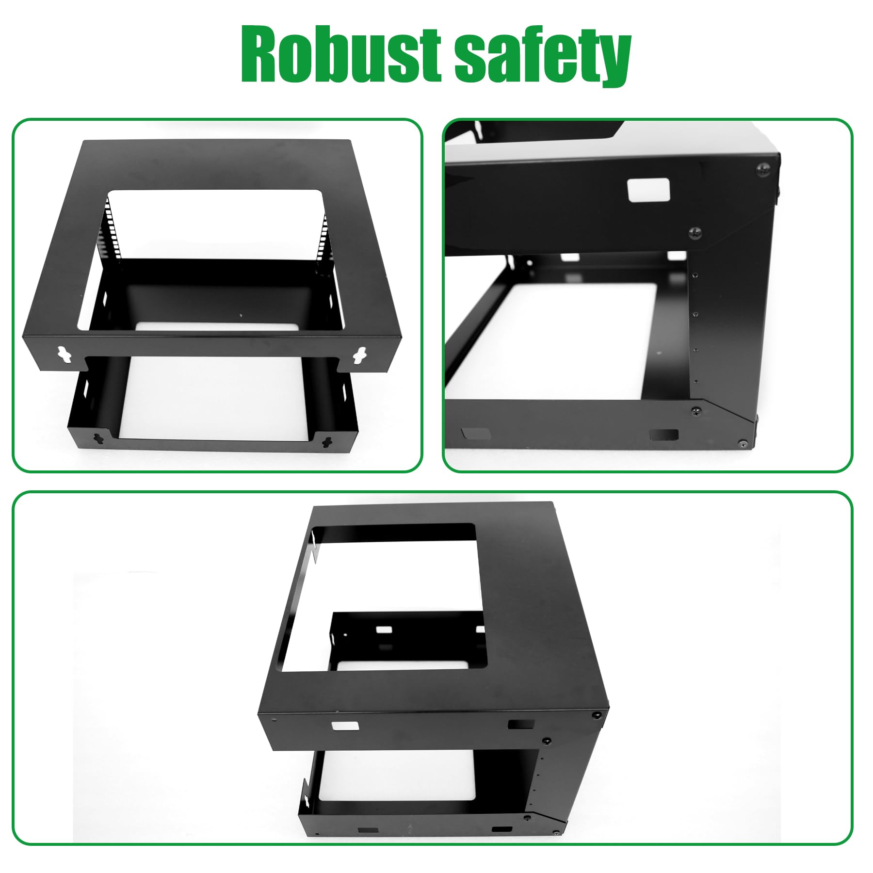 GlobalRack 12U Wall Mount Open Frame, 18" Depth, w/ 2X 1U Shelves