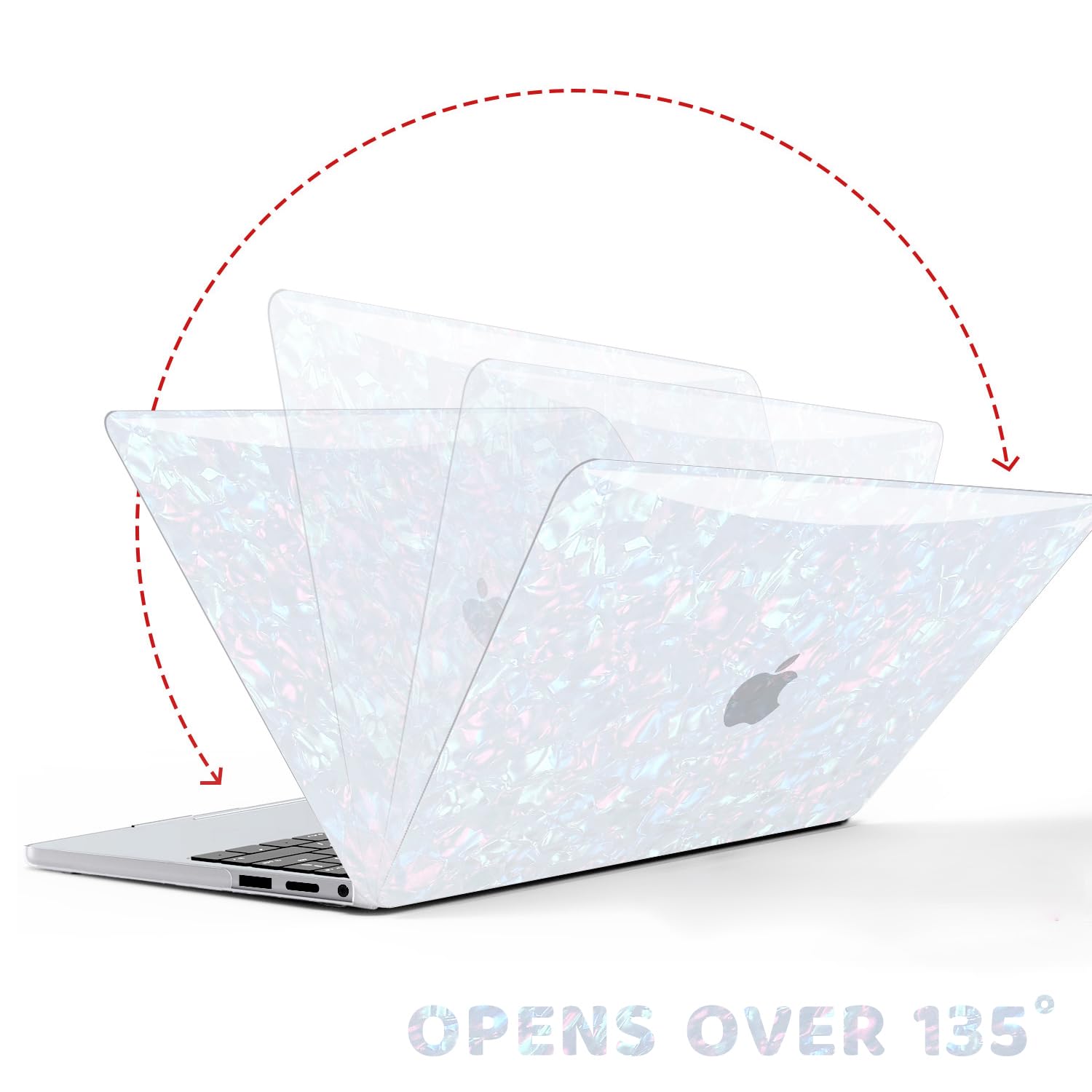 Anban for MacBook Pro 13 inch Case M2 M1 2025 2024 2023-2016, Shiny Pearl