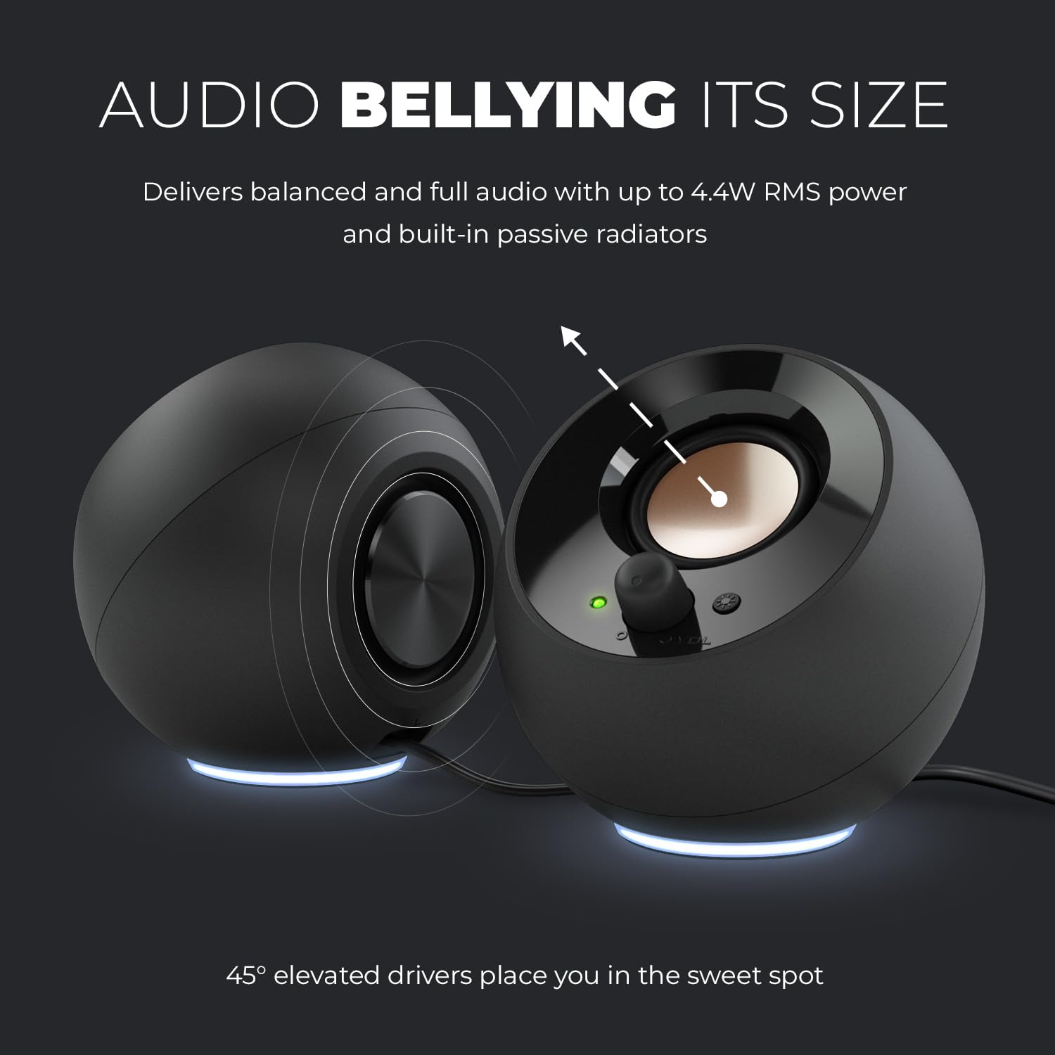 Creative Pebble SE 2.0 Desktop Speakers for PC/Laptop, White