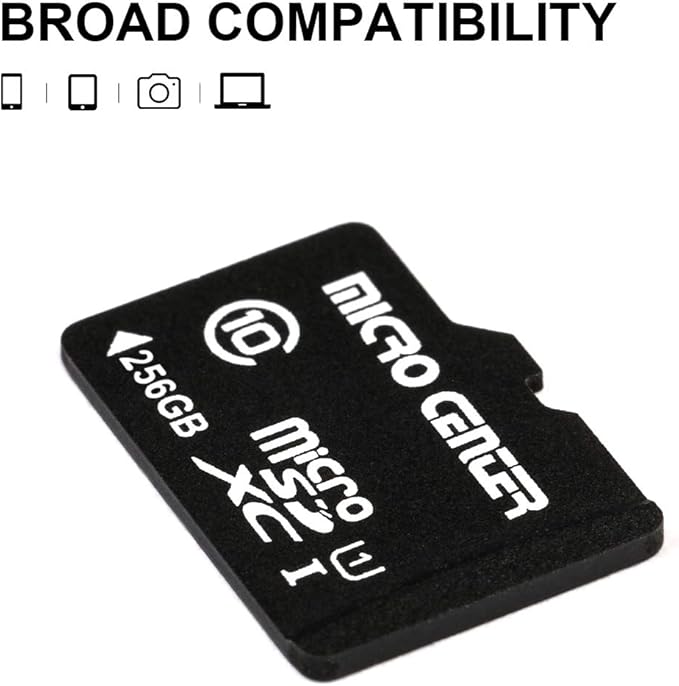 INLAND Micro Center 256GB Class 10 MicroSDXC Flash Memory Card with Adapter for Mobile Device Storage Phone, Tablet, Drone & Full HD Video Recording - 80MB/s UHS-I, C10, U1 (1 Pack)