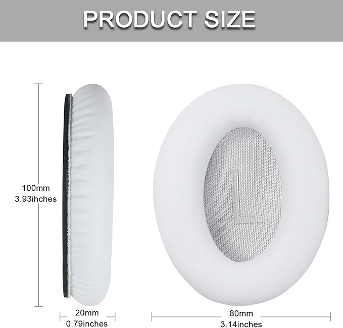Ear Pads for Bose Quiet Comfort 35 Soft Protein Leather Replacement Earpads Ear Cushions Ear Pad for Bose QC 45/35 / 25/15 QC2 / Ae2 / Ae2i / Ae2W / Sound Link/Sound True (QC45-White$White)