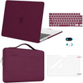 MOSISO Compatible with MacBook Air 13 inch Case 2025 2024 2023 2022 M4 A3240 M3 A3113 M2 A2681, Hard Shell&Sleeve Bag&Keyboard Skin&Webcam Cover&Screen Film for MacBook Air 13.6 inch, Burgundy