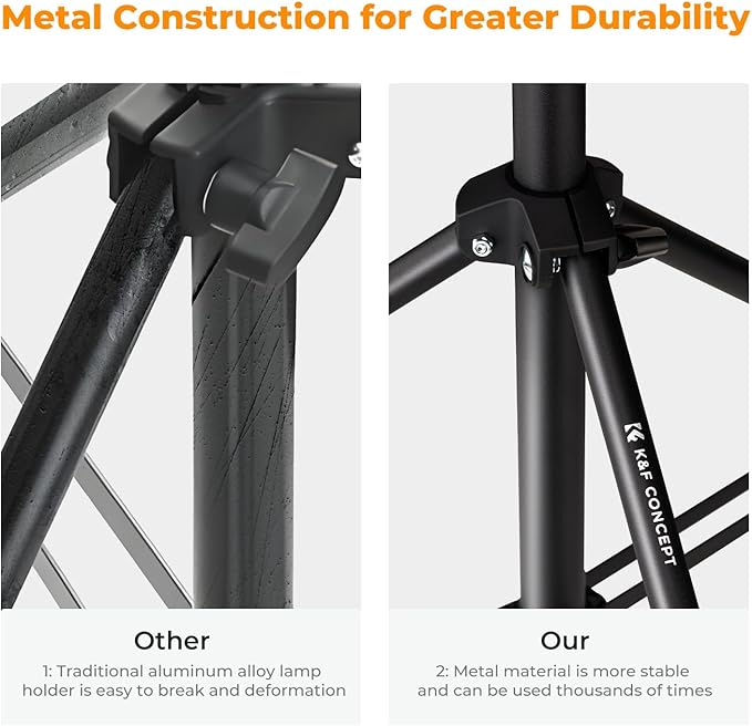 K&F Concept Light Stand for Photography, 9.1ft/2.8M Portable Extendable Photo Video Tripod Stand, Heavy Duty Light Stand Lighting Tripod with 1/4" Screw for Strobe Light/Webcams/Cameras/Softbox