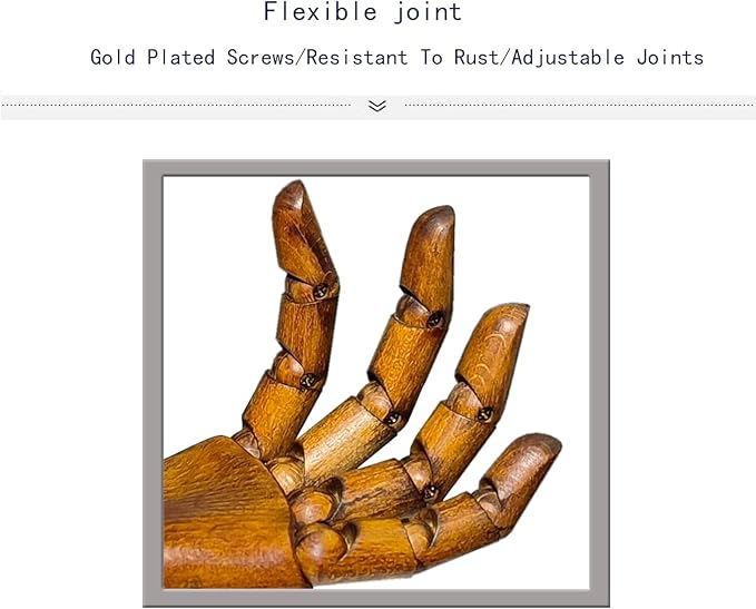 Wooden Hand,Wooden Mannequin,Antique Finish Wood Hand,Hand Model for Drawing,Male Hand of Left with Antique Finish.