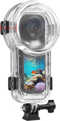 Invisible Dive Case for Insta360 X5, FotStdio Insta 360 X5 Waterproof Case 60m/196ft Underwater Diving Housing Cover Protective Sealed Shell Photography Housings Action Camera Accessories