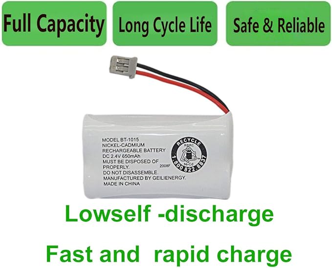 GEILIENERGY BT-1015 BT1015 Battery Compatible for Uniden BT1007 BT-1007 BT904 BT-904 BBTY0651101 BBTY0460001 BBTY0510001 BBTY0624001 BBTY0700001 HHR-P506, HHR-P506A Cordless Phone(3-Pack)