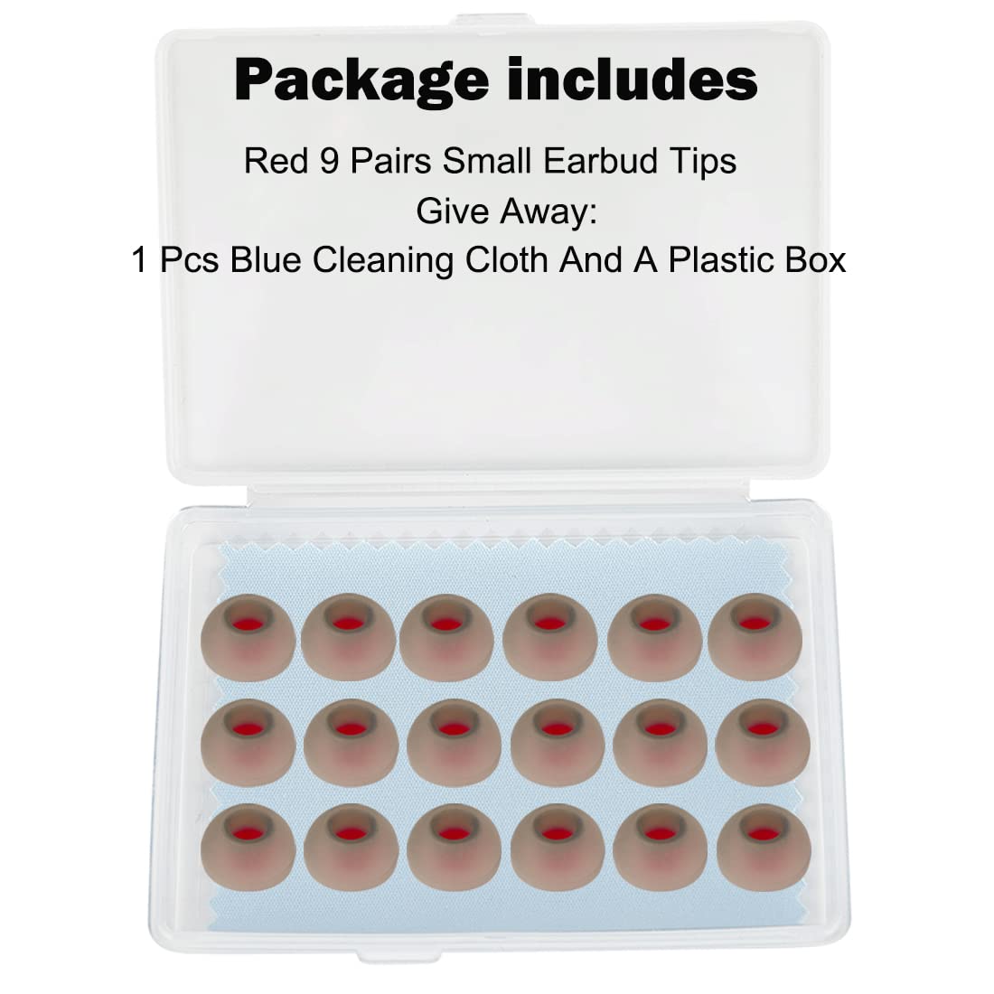 DMZHY Silicone Earbud Replacement Tips Earbud Tips Ear Tips Fit Most in-Ear Earbuds(Inner Hole 4.5mm -6mm) Headphone Eartips Ear Bud Covers Small 9 Pairs