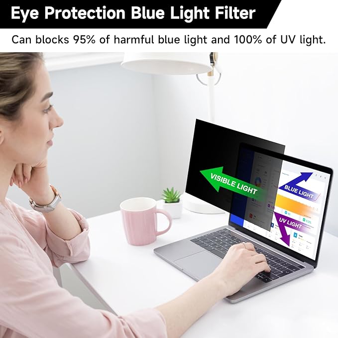 17 Inch 1920x1200 Laptop Privacy Screen (367 * 229mm), Anti Blue Light Glare & Anti Scratch Computer Privacy Shield, Not for 17.3" with 1920x1080 Resolution Laptop