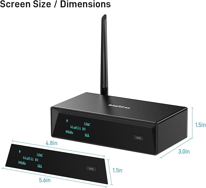 B3 Professional XLR Bluetooth v5.1 Music Receiver, LDAC & aptX HD Streamer, Built-in ESS DAC, Analog RCA, Digital Optical and COAXIAL Outputs, for Audio Mixer, DJ Speakers & PA System