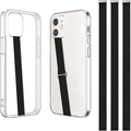 TEAMOLA 3pcs Silicone Phone Grip Holder Strap for iPhone 15/15 Pro/16/16 Pro & Samsung Galaxy S24/S23 - Anti-Slip Finger Loop for Case, Universal Phone Loops for Back of Cell Phones（230, 3 Black）