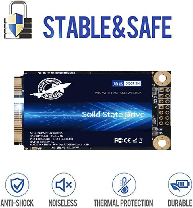 SSD MSATA 512GB Dogfish High Performance Internal Solid State Drive for Desktop Laptop 3 Unit Package Pack [512GB(3 Packs),MSATA]