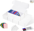 Toploader Storage Box, 6 Packs 900 Count Corrugated Cardboard Storage Box for TCG, Mtg, Sport Cards, Trading Cards, Toploader Collector Boxes with 3 Markers, 6 PCS Multicolor Dividers and Labels