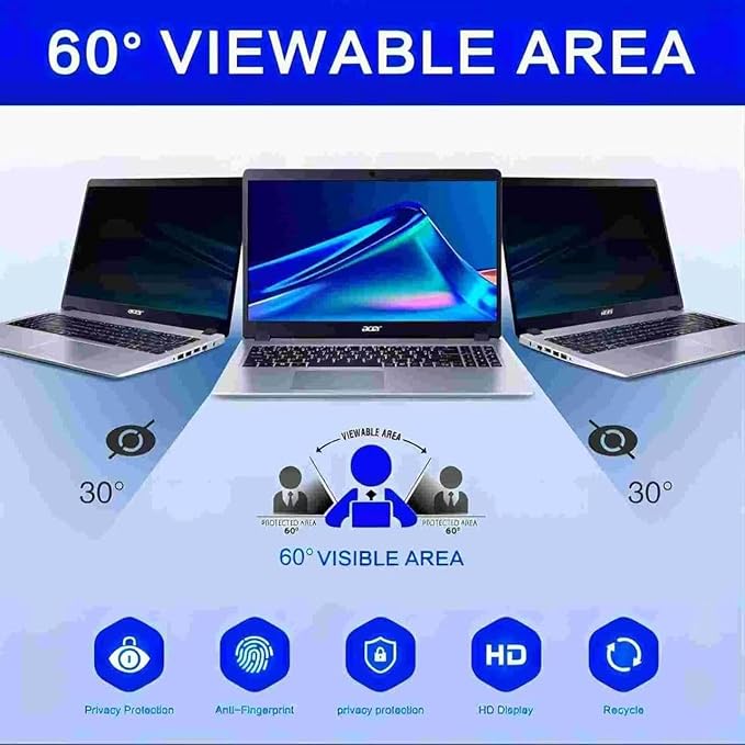 14-inch magnetic privacy screen, suitable for laptops with a 16:10 detachable anti-glare filter, reduces blue light/compatible with HP, Dell, Acer, Asus, Samsung, Lenovo and other laptops.