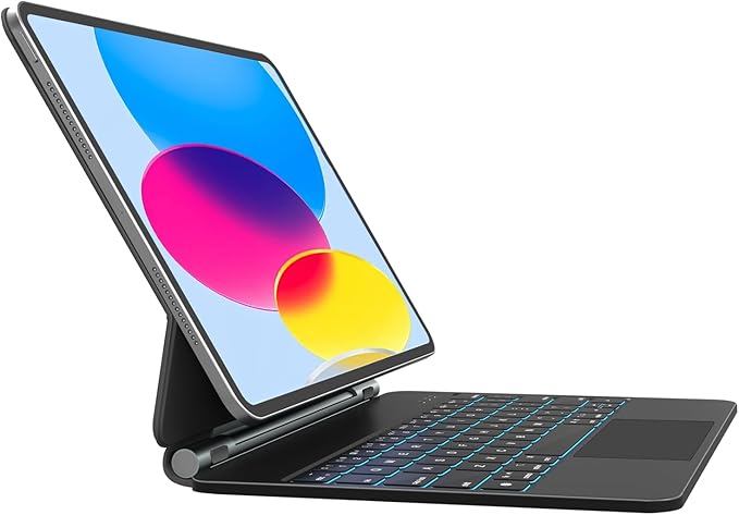 for iPad 11th (A16 2025) & iPad 10th Generation Case with Keyboard – Magic-Style Magnetic Keyboard for ipad 10th generation (10.9-inch 2022) with 7 Color Backlight, Multi-Touch Trackpad (Black)