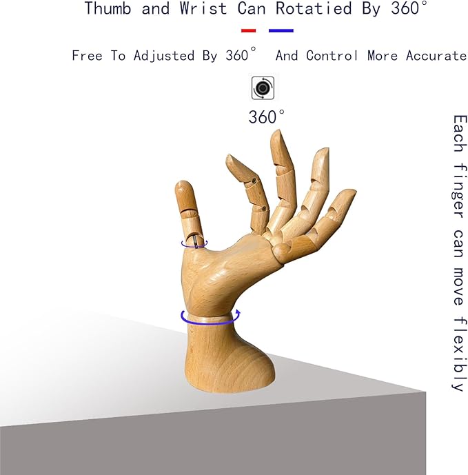 yangjietf mannequin,mannequin hand,hand model,hand mannequin for nails,drawing mannequin wooden hand,wooden mannequin,articulated fingers,hand model for drawing,male hand of left., Male_left