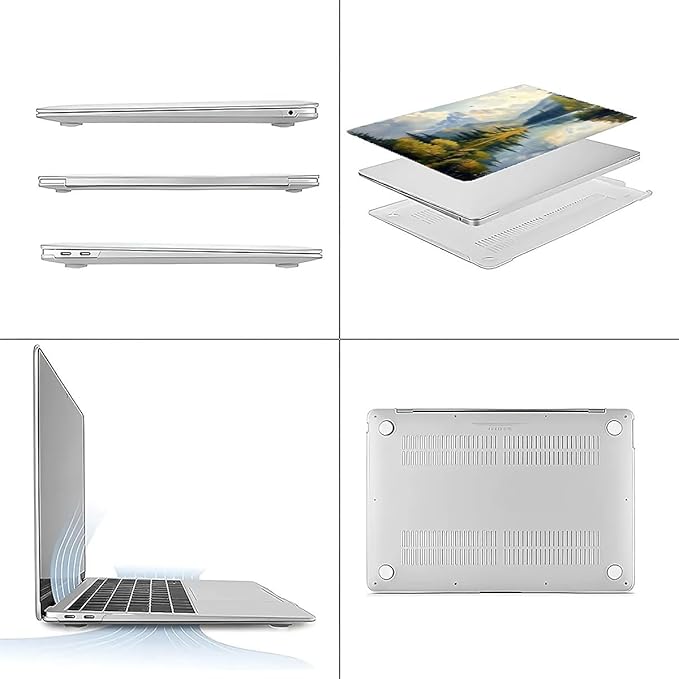 Compatible with MacBook Air 13.3 13.6 Inch Case 2022 2021 2020 2019 Plastic Hard Shell Case Cover,13.3 Air (A1932/A2179/A2337), Mountains and Trees