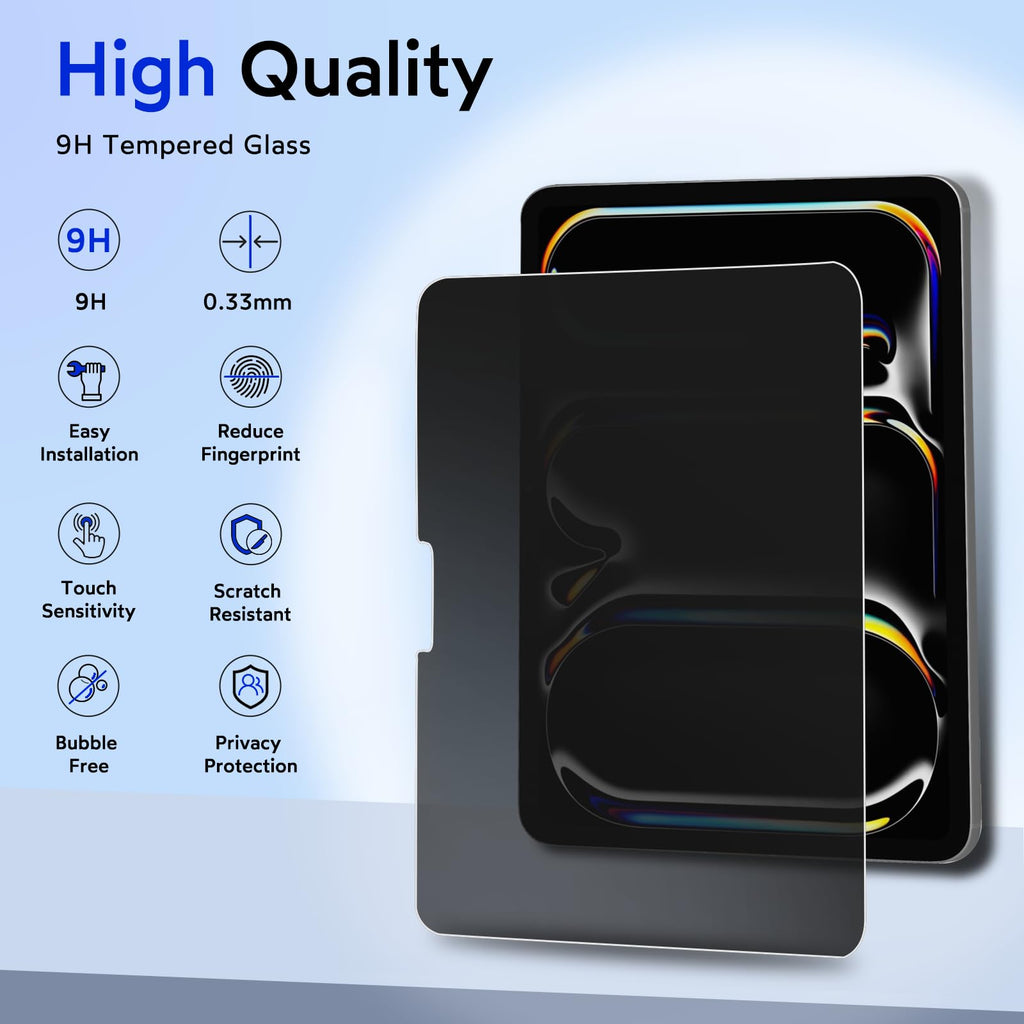 MOBDIK Privacy Screen Protector for iPad Pro 11 inch M5 2025 / M4 2024