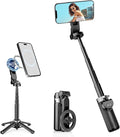 4-in-1 Multifunctional 360° Rotation Magnetic Selfie Stick, Mini Tripod with Detachable Wireless Remote & Portable Selfie Stick Tripod for Photograph, Recording, Travel Vlog，Live Streaming