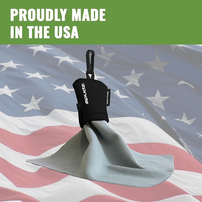 SPUDZ Classic Microfiber Lens Cleaner – Clip-On Pouch, Washable – for Binoculars, Scopes, Glasses, Screens | MAGA, 6 x 6 Inch