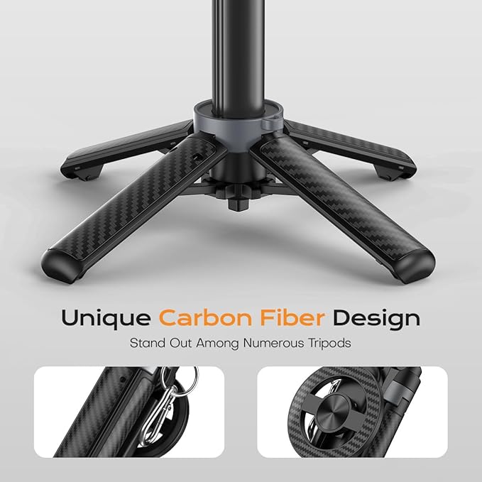 Mini Magnetic Selfie Stick,360° Rotation Carbon Fiber Cell Phone Tripod for MagSafe,Portable Magnet Selfie Stick with Remote Control,Extendable Small Travel Tripod Phone Stand for MagSafe Smartphones