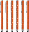 PATIKIL Stylus Pens for Touch Screens, 6 Pcs High Precision Universal Bling Stylus Crystal Metal Capacitive Pen for Touch Screen Devices Phone Tablets Laptop, Orange