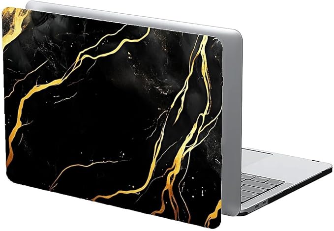 Compatible with MacBook Air 13.3 13.6 Inch Case 2022 2021 2020 2019 Plastic Hard Shell Case Cover,13.6 Air (A2681) M2 2022, Black Marble