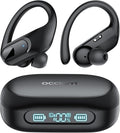 occiam Wireless Earbuds Bluetooth Headphones Ear Buds 96Hrs Playback Sport Over-Ear Waterproof Wireless Headphones Earphones with Earhooks ENC Mics Clear Call for Sport Running Workout Black