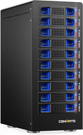 10 Bay Hard Drive RAID Enclosure with Cooling Fan for 2.5/3.5" SATA HDD/SSD with USB A/C 3.0＋eSATA Cable, 3.5 Hard Drive Enclosure Supports 160TB Capacity, 8 RAID Modes, DAS(NO NAS)