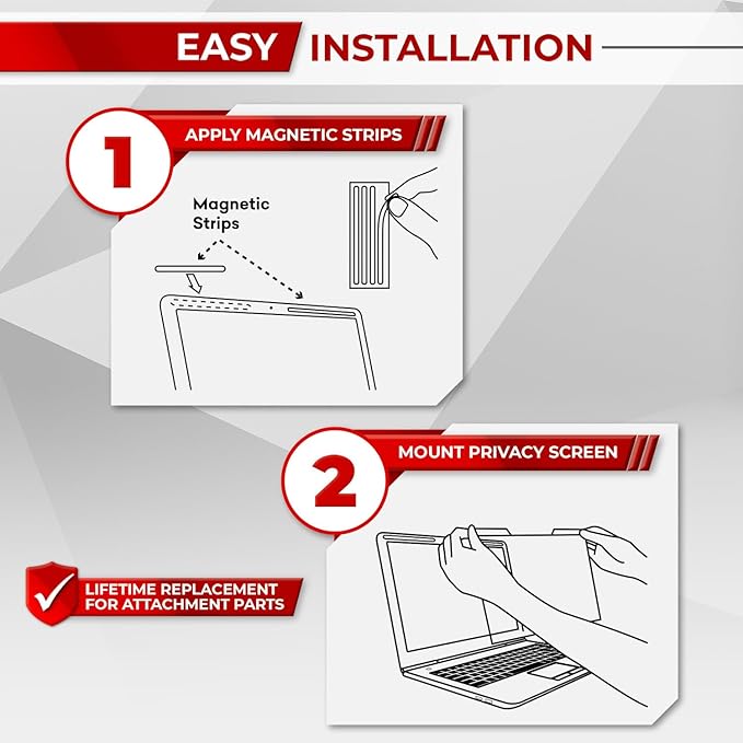 Magnetic Laptop Privacy Screen 13.3 Inch 16:10 - Removable Computer Privacy Filter Shield and Protector